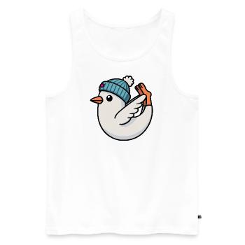 North Sea Comic Seagull Yoga Hat Bonnet Rouleau d’hiver - Débardeur bio Premium Homme - blanc - Devant - Michal (187cm)
