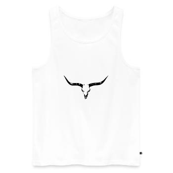 Buffalo Skull - Männer Premium Bio Tank Top - Weiß - Vorne - Michal (187cm)