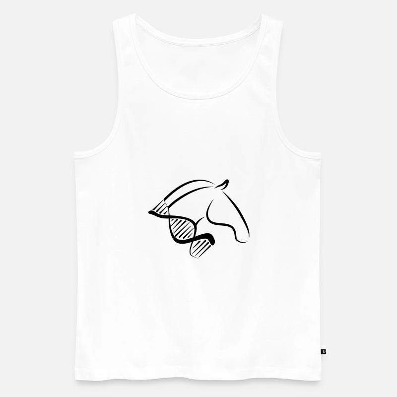 Reiterin Perd DNA Design - Männer Premium Bio Tank Top - Weiß