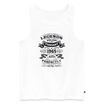 60th Birthday Gift Man Legend February 1965 - Men's Premium Organic Tank Top - white - Front - Michal (187cm)