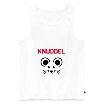★ Designfarben änderbar ★ Knuddelmaus - Männer Premium Bio Tank Top - Weiß - Vorne - AI Model Male 178 light (178cm)
