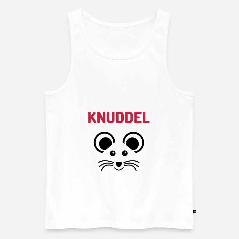 ★ Designfarben änderbar ★ Knuddelmaus - Männer Premium Bio Tank Top - Weiß