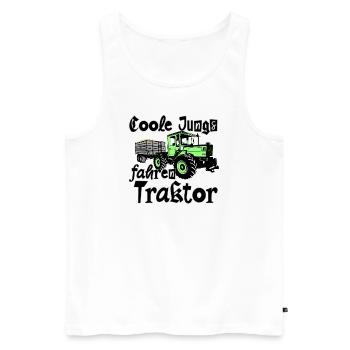 Coole Jungs fahren Traktor - MB Trac - Unimog - Männer Premium Bio Tank Top - Weiß - Vorne - AI Model Male 178 light (178cm)
