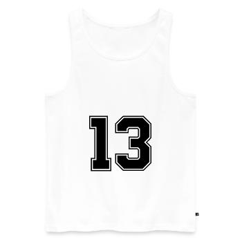 13 nombre de maillots - Débardeur bio Premium Homme - blanc - Devant - Michal (187cm)