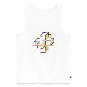 coordinate system. x-y-z axes. cube. - Men's Premium Organic Tank Top - white - Front - Michal (187cm)
