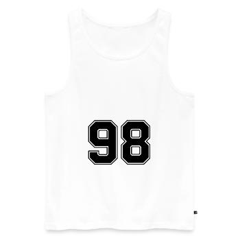98 nombre de maillots - Débardeur bio Premium Homme - blanc - Devant - Michal (187cm)