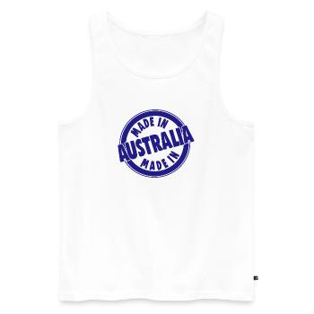 MADE IN AUSTRALIA - Männer Premium Bio Tank Top - Weiß - Vorne - Michal (187cm)