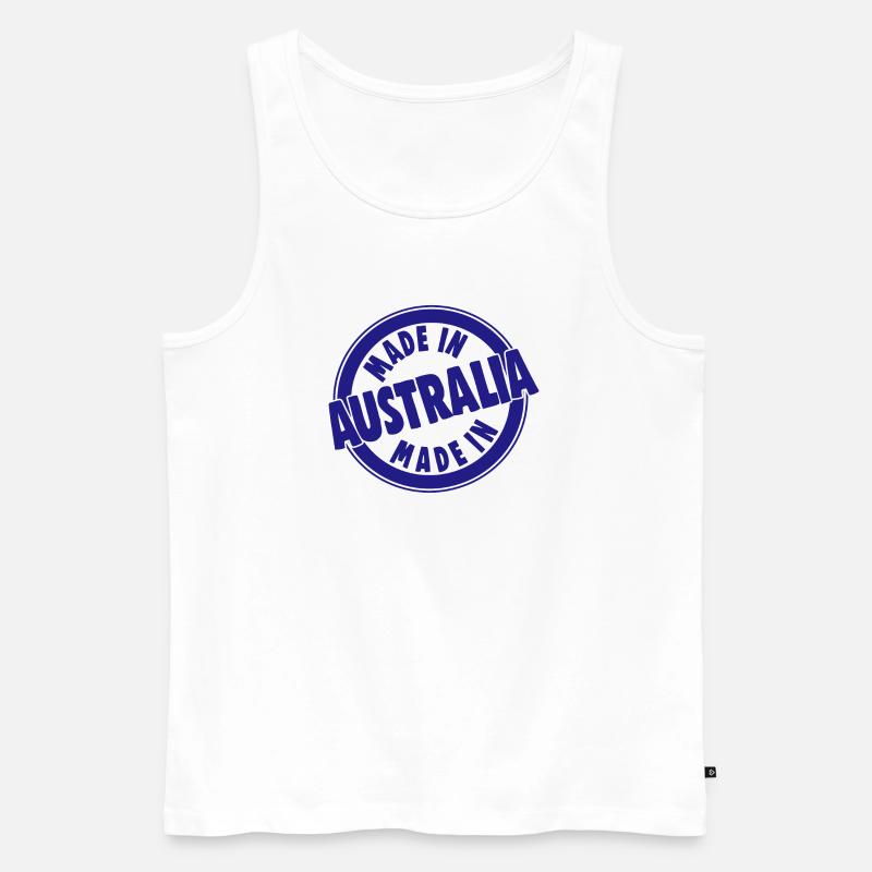 MADE IN AUSTRALIA - Men's Premium Organic Tank Top - white
