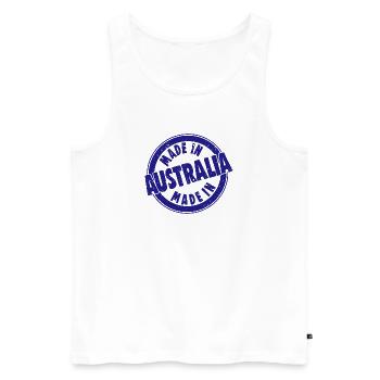 Fabriqué en Australie style rétro - Débardeur bio Premium Homme - blanc - Devant - Michal (187cm)