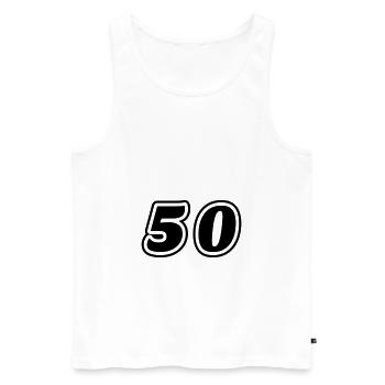 50 Zahl symbol - Männer Premium Bio Tank Top - Weiß - Vorne - Michal (187cm)