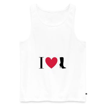 ★ design colors changeable ★ I love boots - Men's Premium Organic Tank Top - white - Front - AI Model Male 178 light (178cm)
