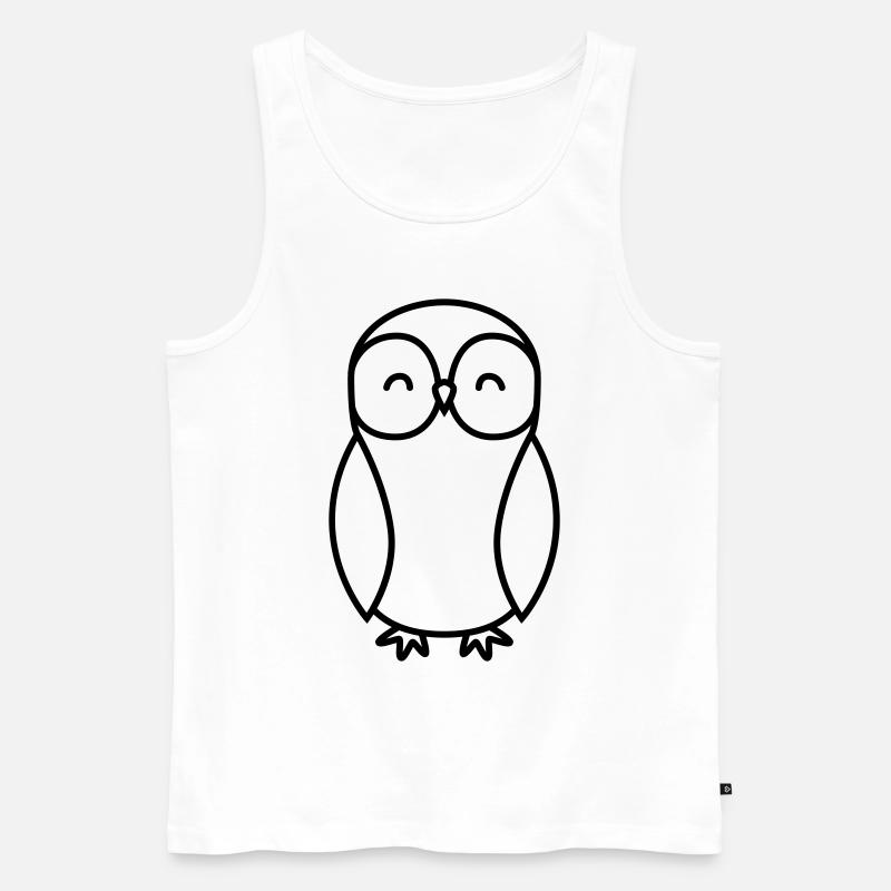 Eule Comic - Männer Premium Bio Tank Top - Weiß