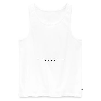 2022 strich - Männer Premium Bio Tank Top - Weiß - Vorne - Michal (187cm)