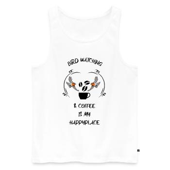 Bird Watching Bird Watching Birding Coffee - Men's Premium Organic Tank Top - white - Front - Michal (187cm)