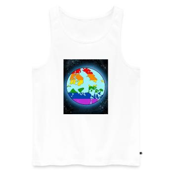 Monde Lgbtq - Débardeur bio Premium Homme - blanc - Devant - AI Model Male 178 light (178cm)