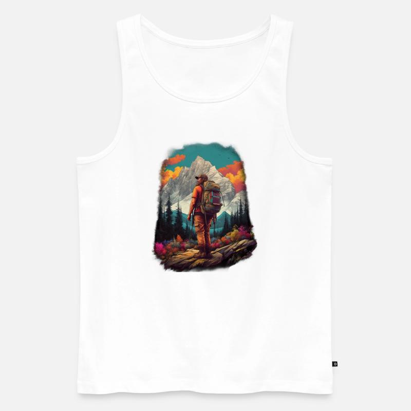 Wanderer 01 - Männer Premium Bio Tank Top - Weiß