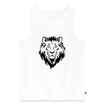 Löwe - Männer Premium Bio Tank Top - Weiß - Vorne - Michal (187cm)