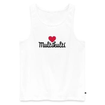 Multikulti - Männer Premium Bio Tank Top - Weiß - Vorne - AI Model Male 178 light (178cm)