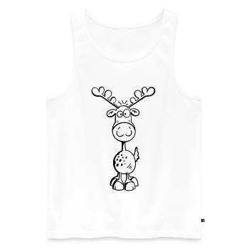 Cute Elk - Men's Premium Organic Tank Top - white - Front - AI Model Male 178 light (178cm)