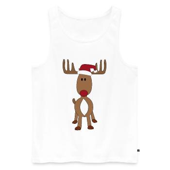 Motif orignal avec chapeau de père Noël - Débardeur bio Premium Homme - blanc - Devant - Michal (187cm)