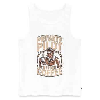 Maître de café avant hôtesse de l’air Maître de café - Débardeur bio Premium Homme - blanc - Devant - Michal (187cm)