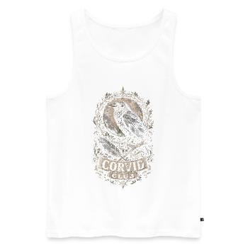 Raven Raven Corvid Club - Men's Premium Organic Tank Top - white - Front - Michal (187cm)