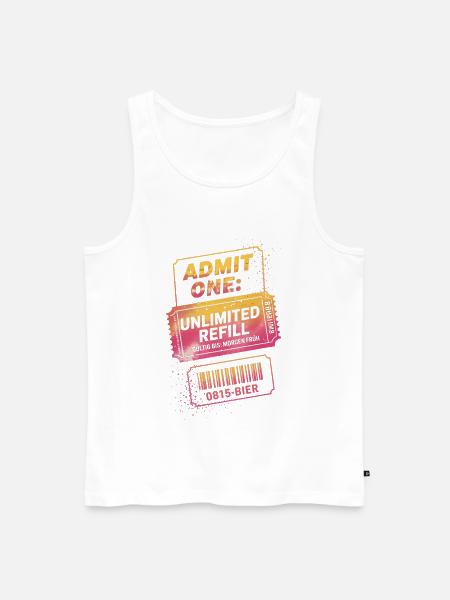 Admit One: Unlimited Refill - Männer Premium Bio Tank Top - Weiß