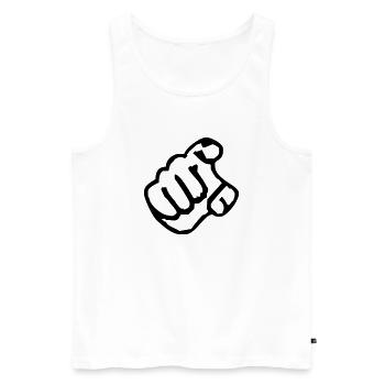 Hand - Männer Premium Bio Tank Top - Weiß - Vorne - AI Model Male 178 light (178cm)