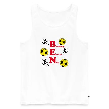 Ben - Männer Premium Bio Tank Top - Weiß - Vorne - AI Model Male 178 light (178cm)