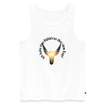 Ich habe eine Glühbirne über dem Kopf - Männer Premium Bio Tank Top - Weiß - Vorne - Michal (187cm)