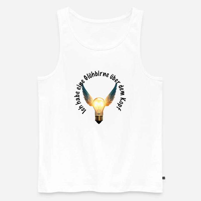 Ich habe eine Glühbirne über dem Kopf - Männer Premium Bio Tank Top - Weiß