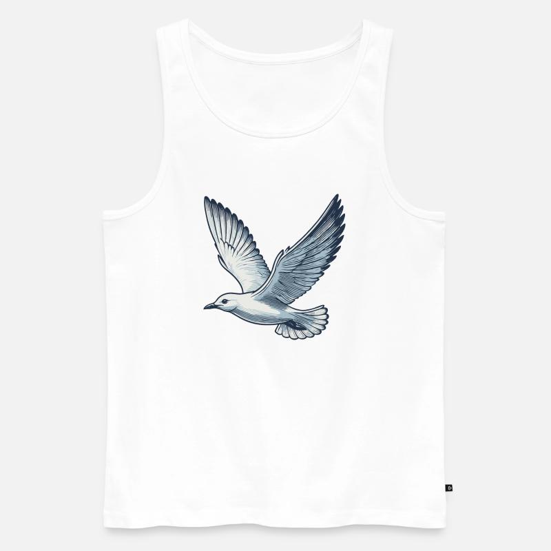 Möwe - Männer Premium Bio Tank Top - Weiß