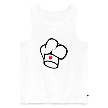 Kochmütze - Männer Premium Bio Tank Top - Weiß - Vorne - AI Model Male 178 light (178cm)