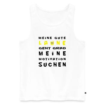 Meine gute Laune - Männer Premium Bio Tank Top - Weiß - Vorne - AI Model Male 178 light (178cm)