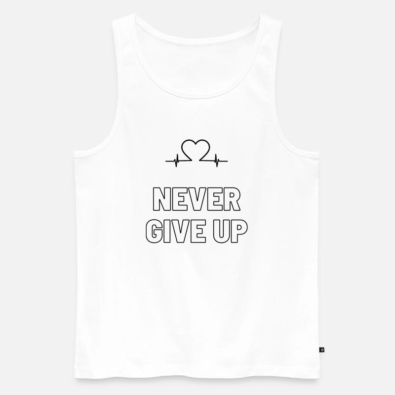 Never Give UP - Männer Premium Bio Tank Top - Weiß