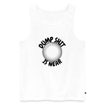 Stupid is near - Men's Premium Organic Tank Top - white - Front - Michal (187cm)