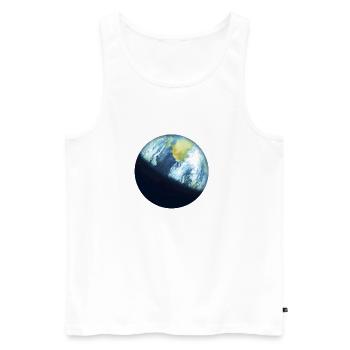 Planet Erde - Männer Premium Bio Tank Top - Weiß - Vorne - Michal (187cm)