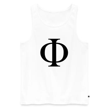 phi greek - Männer Premium Bio Tank Top - Weiß - Vorne - AI Model Male 178 light (178cm)
