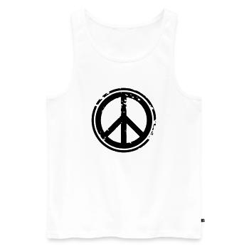 Peacezeichen Friedenssymbol Used Look Grunge Peace - Männer Premium Bio Tank Top - Weiß - Vorne - Michal (187cm)