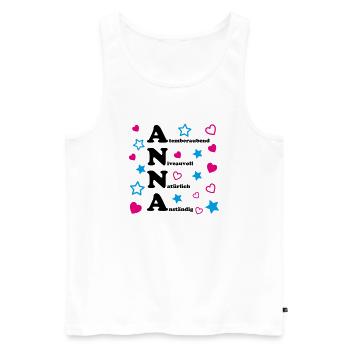 Anna - Männer Premium Bio Tank Top - Weiß - Vorne - AI Model Male 178 light (178cm)