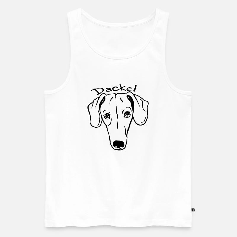 Dackel mit Schriftzug - Männer Premium Bio Tank Top - Weiß