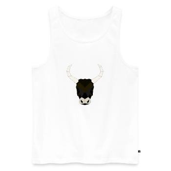 Taureau géométrique - Débardeur bio Premium Homme - blanc - Devant - Michal (187cm)