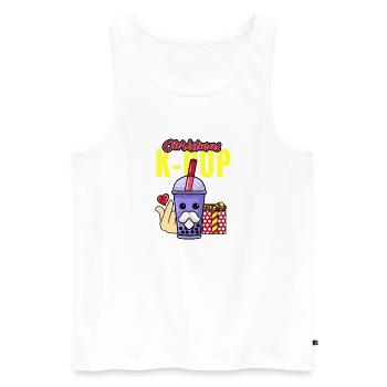 KPOP NOËL 4 - Débardeur bio Premium Homme - blanc - Devant - Michal (187cm)