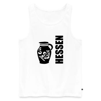Hessen Bembel #Frankfurt am Meer #EiGude - Männer Premium Bio Tank Top - Weiß - Vorne - AI Model Male 178 light (178cm)