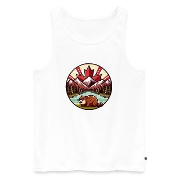 Canada Bieber 3 - Men's Premium Organic Tank Top - white - Front - AI Model Male 178 light (178cm)