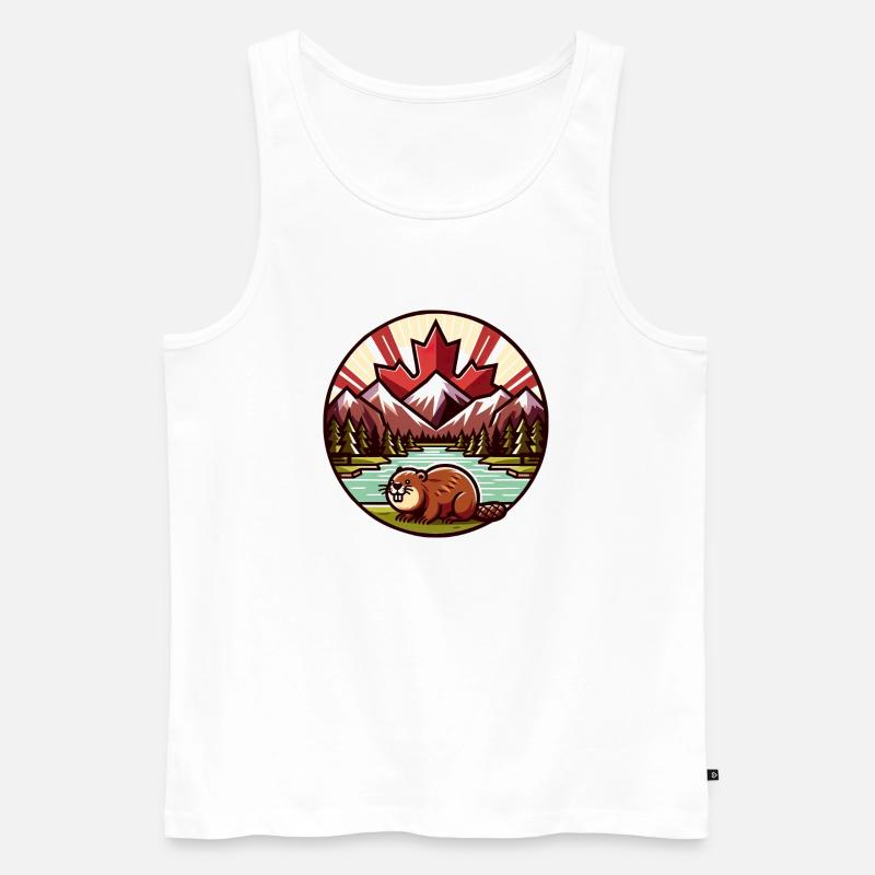 Kanada Bieber 3 - Männer Premium Bio Tank Top - Weiß