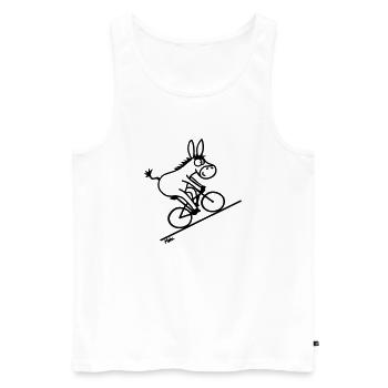 Donkey on bike - Men's Premium Organic Tank Top - white - Front - Michal (187cm)