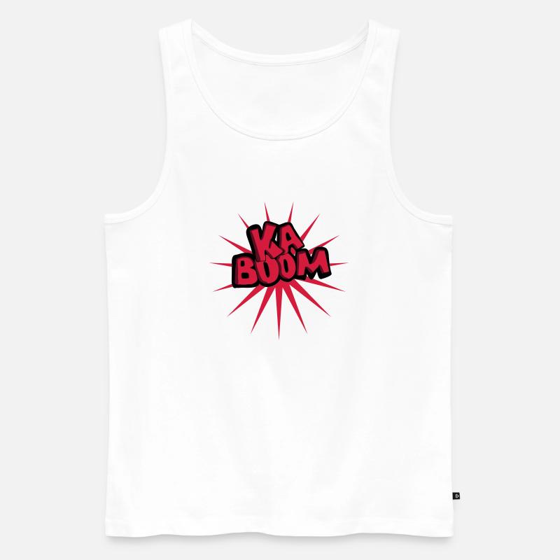 kaboom - Männer Premium Bio Tank Top - Weiß
