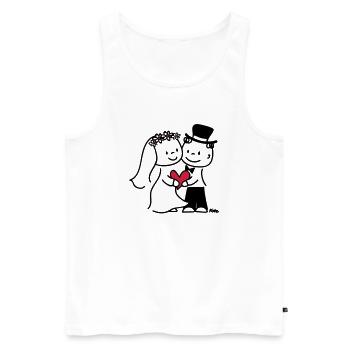 Brautpaar (c) - Men's Premium Organic Tank Top - white - Front - AI Model Male 178 light (178cm)