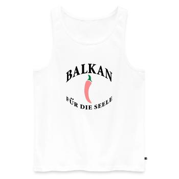 balkan für die seele - Männer Premium Bio Tank Top - Weiß - Vorne - AI Model Male 178 light (178cm)